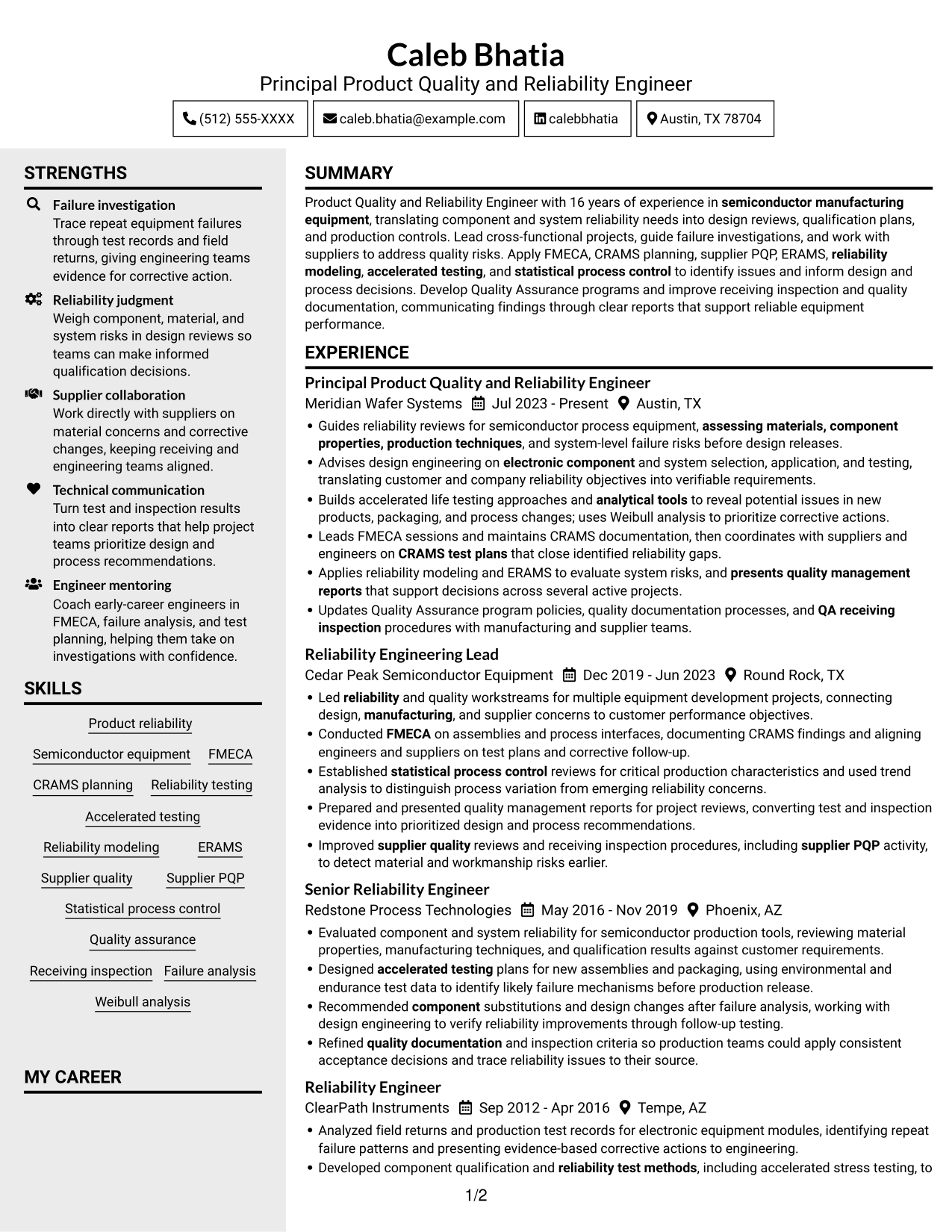 Resume example — page 1