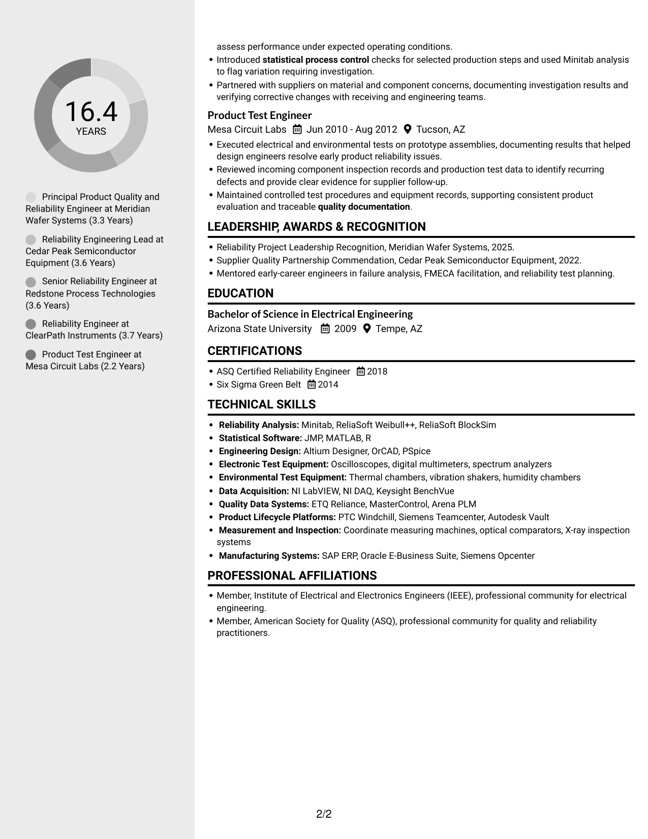 Resume example — page 2
