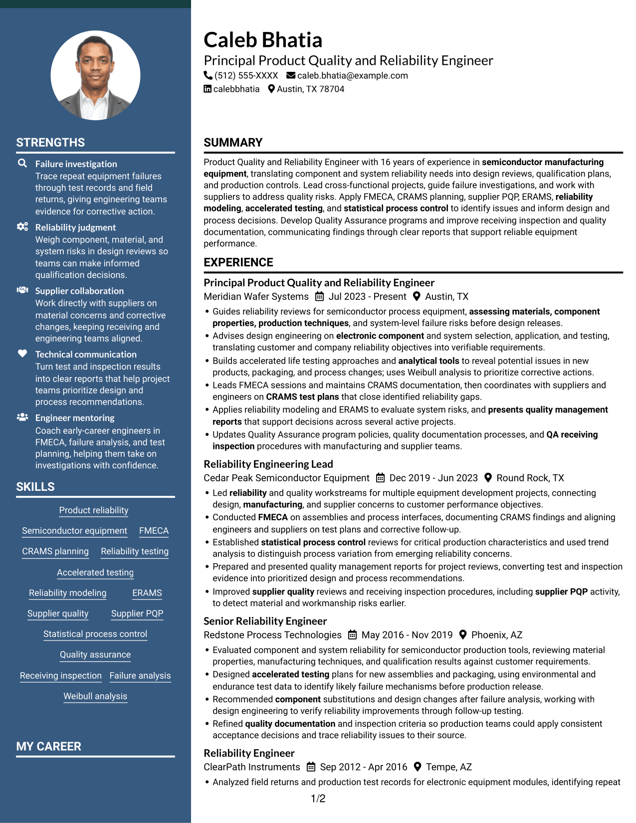 Resume example — page 1