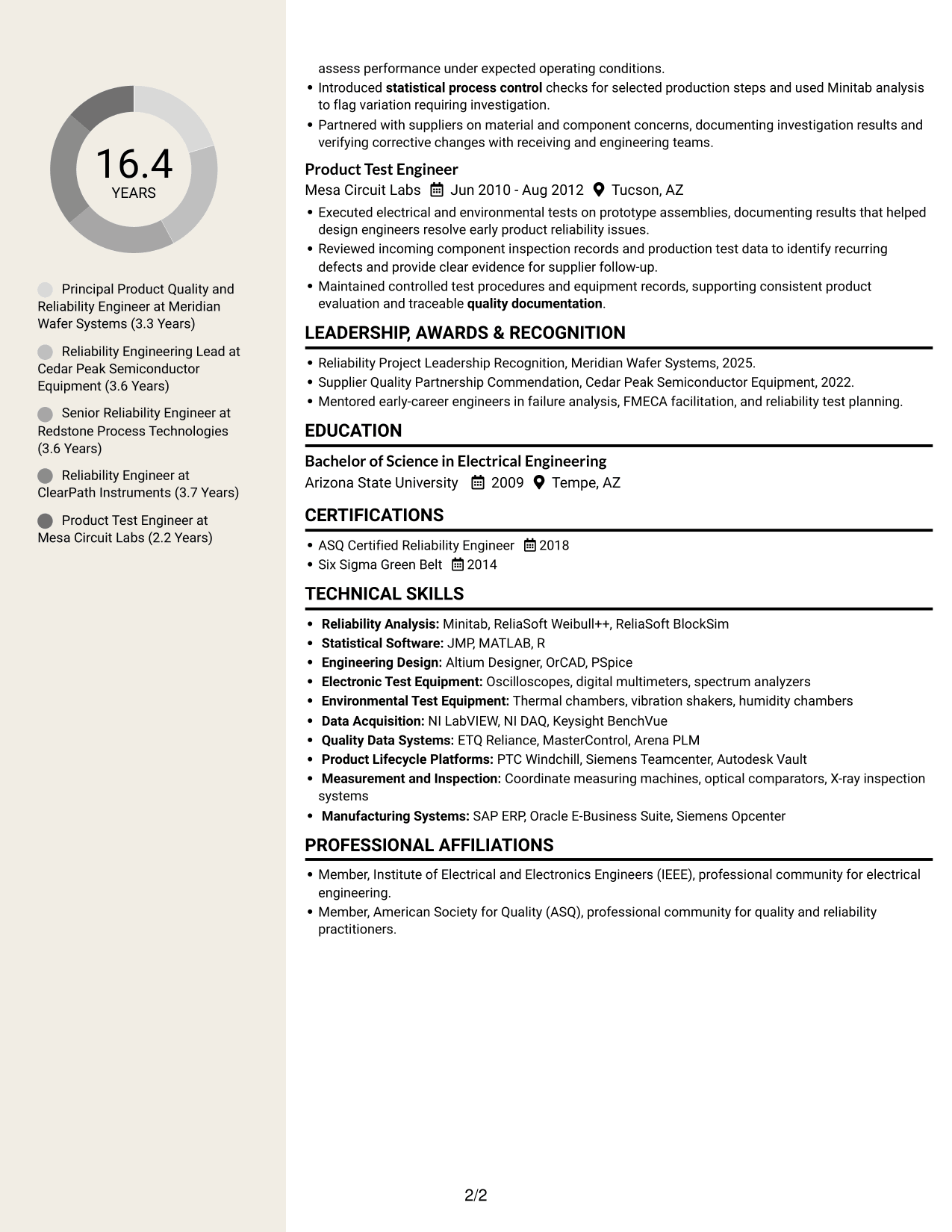 Resume example — page 2