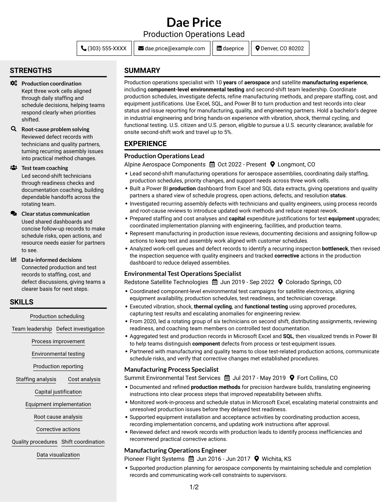 Resume example — page 1