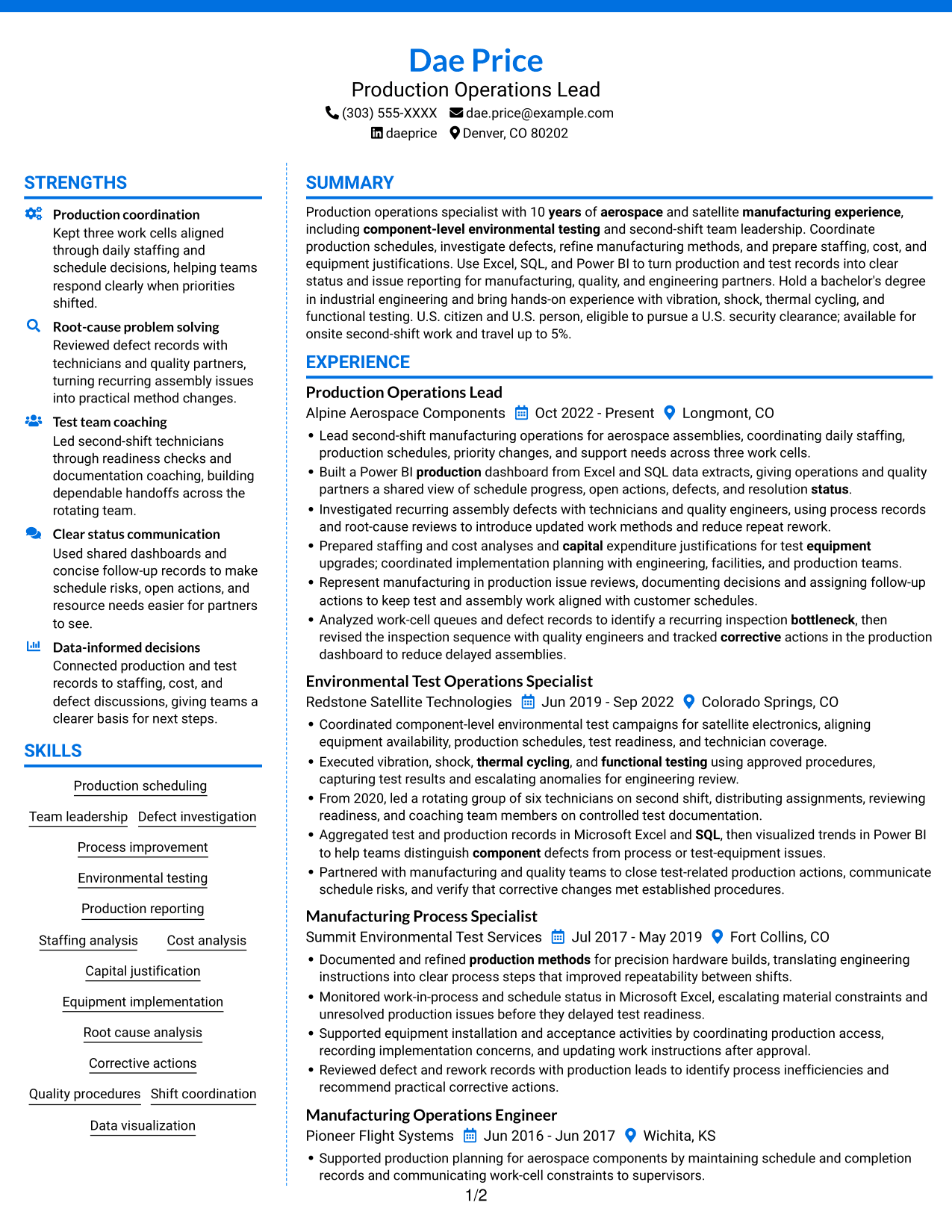 Resume example — page 1