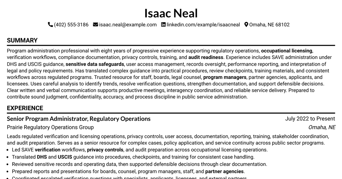 7 Program Administrator Resume Templates with Example
