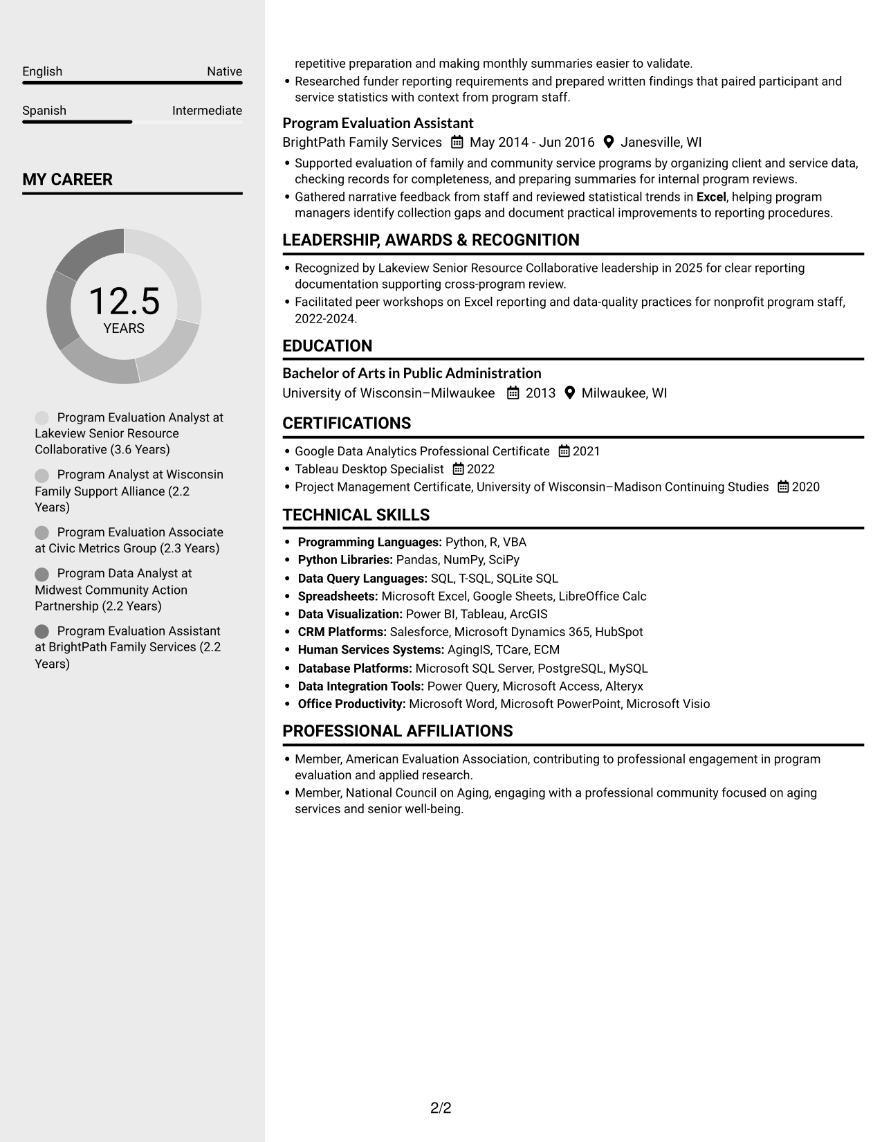 Resume example — page 2