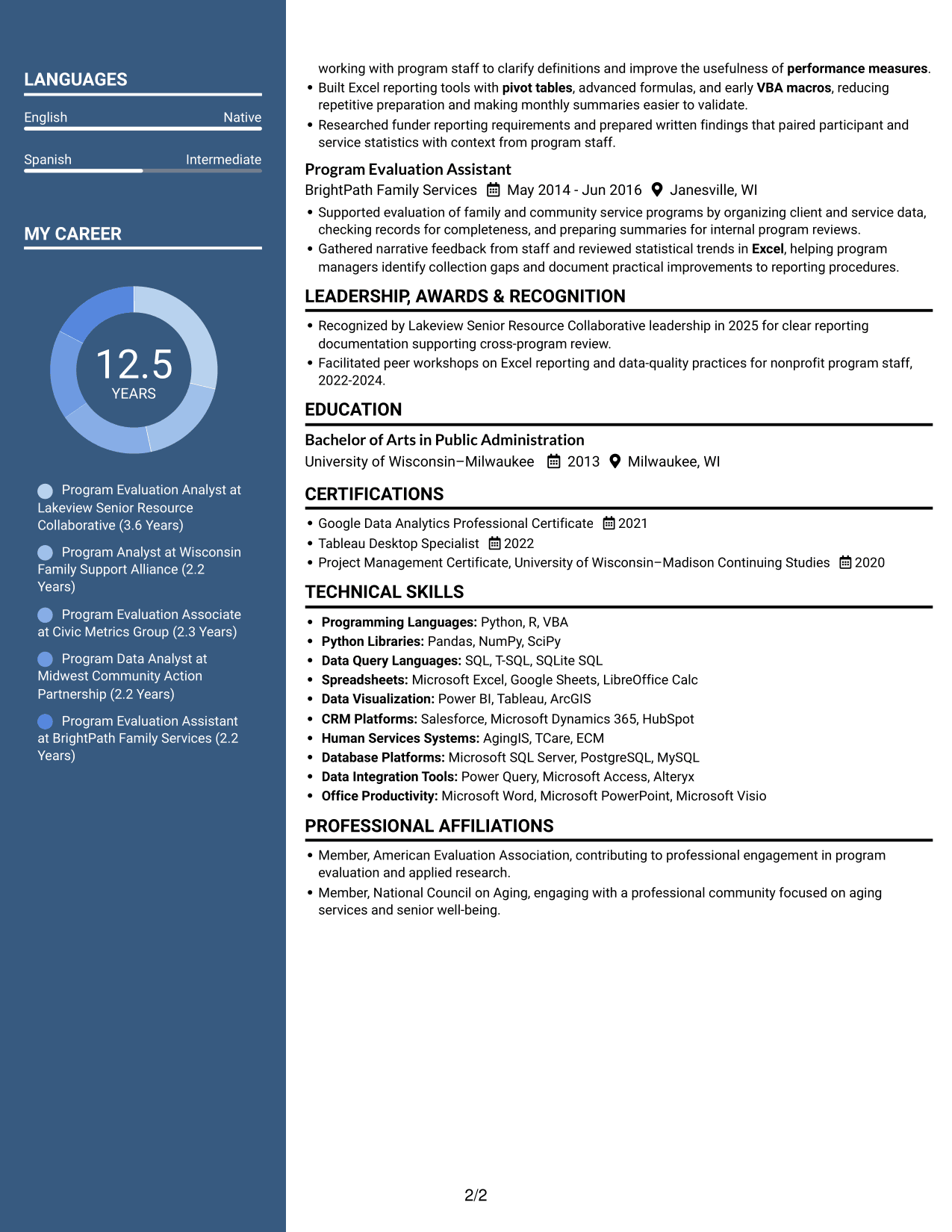 Resume example — page 2