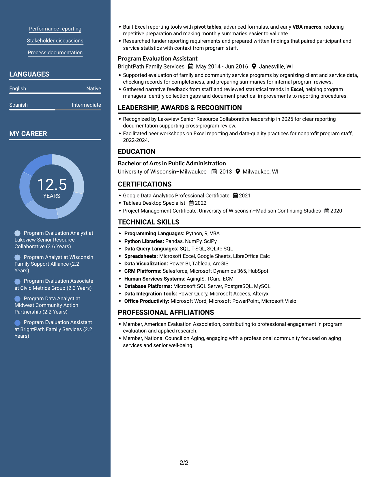 Resume example — page 2