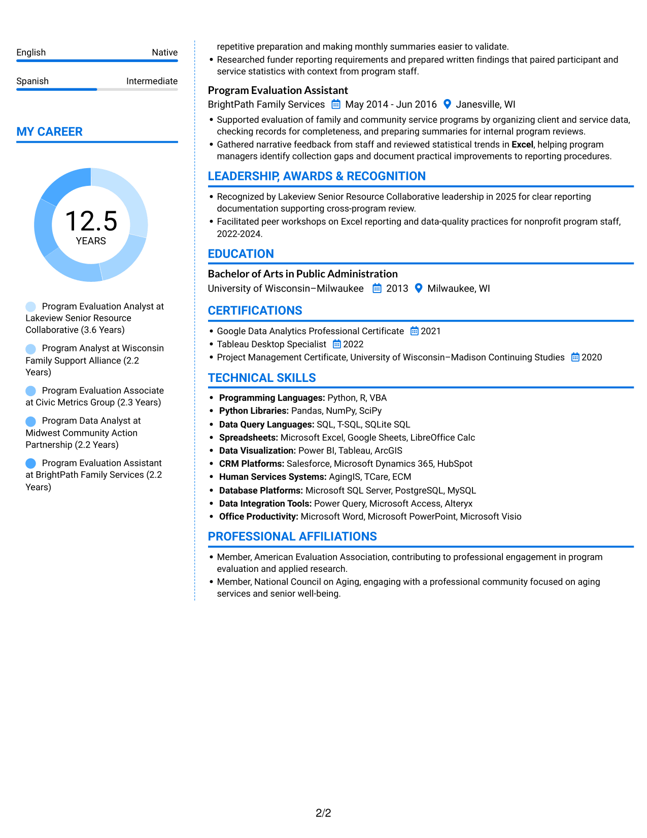 Resume example — page 2