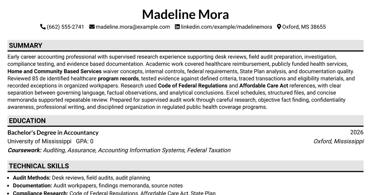 7 Program Auditor I - Health Coverage Compliance Resume Templates with Example