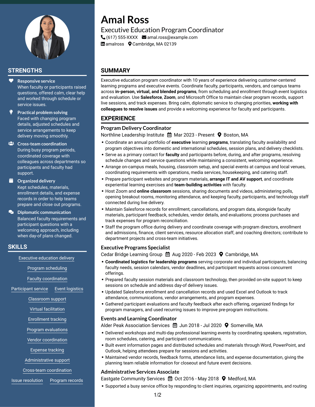 Resume example — page 1