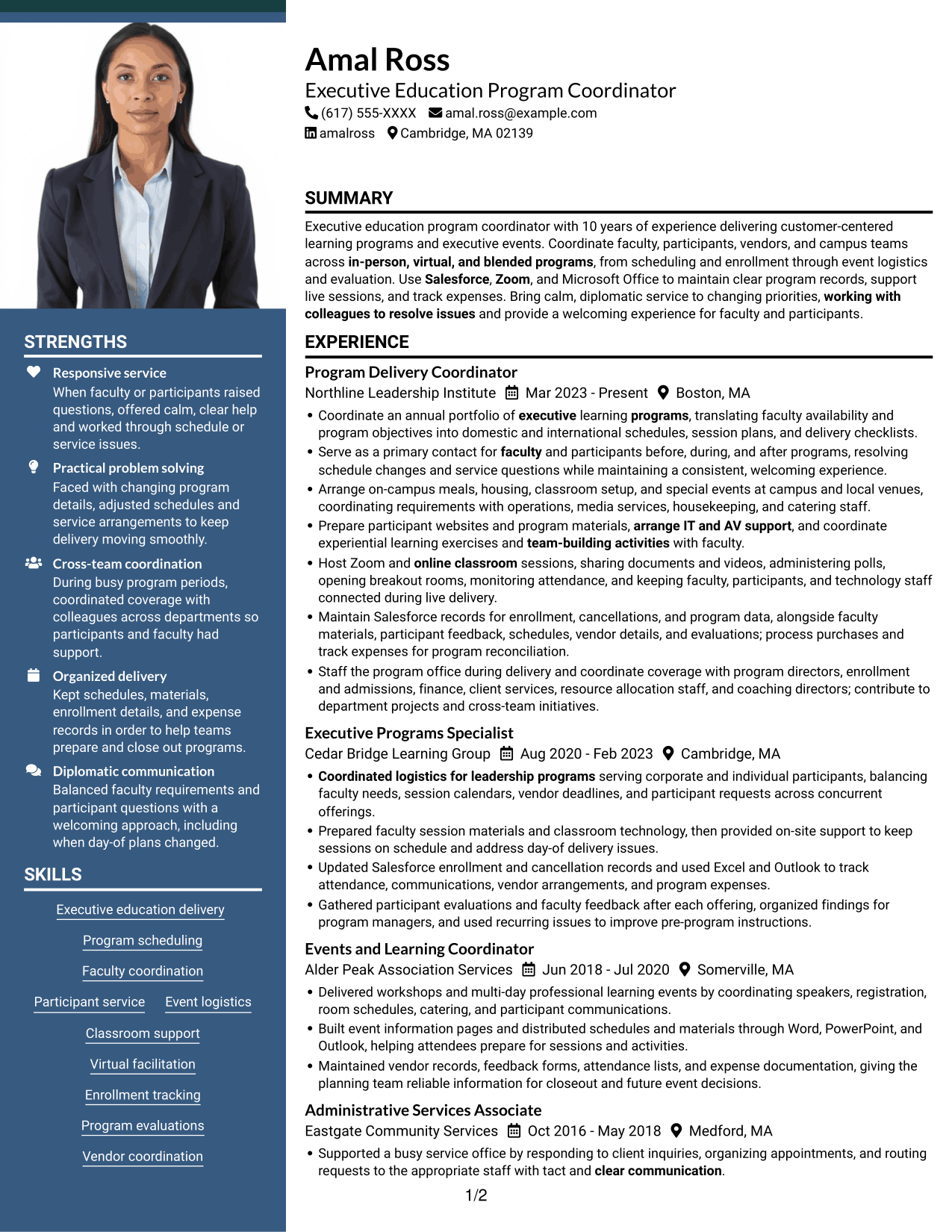 Resume example — page 1