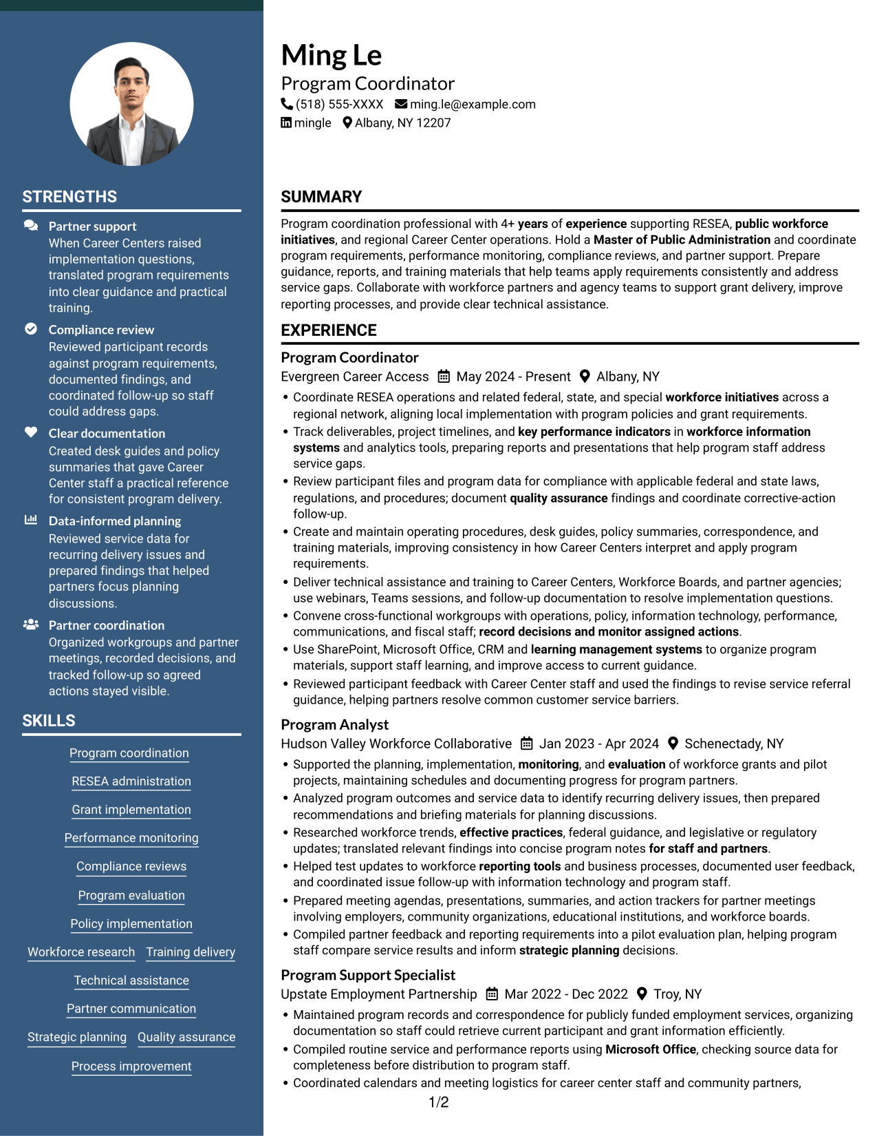 Resume example — page 1
