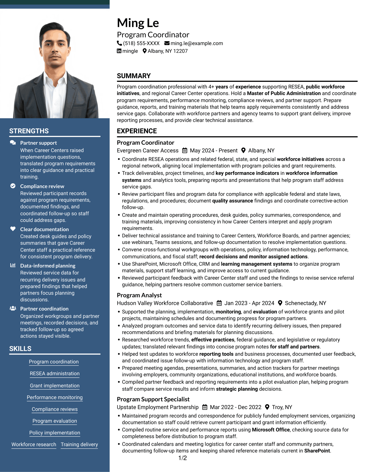 Resume example — page 1