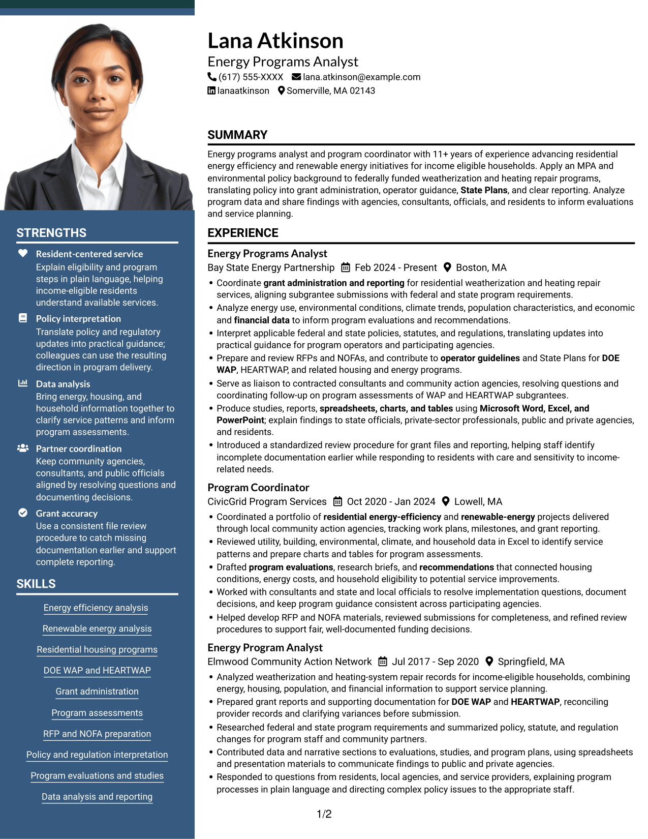 Resume example — page 1