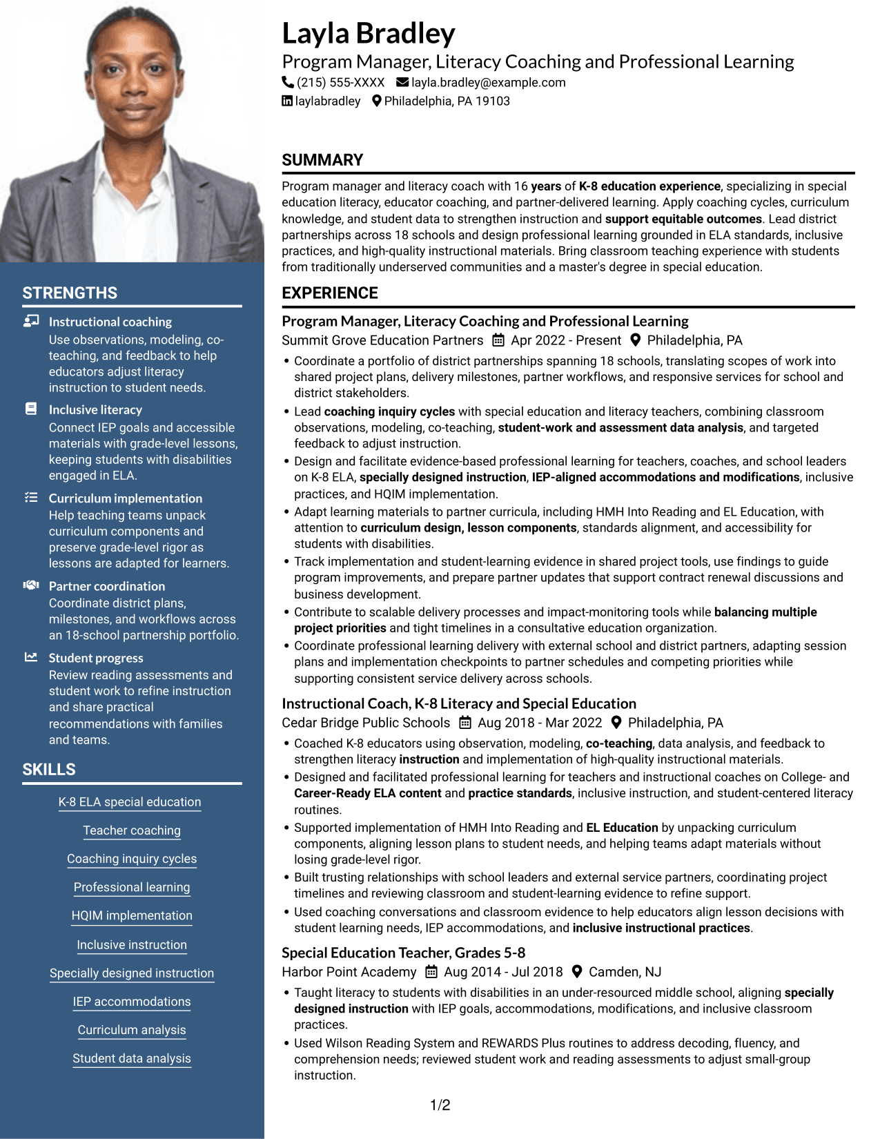 Resume example — page 1