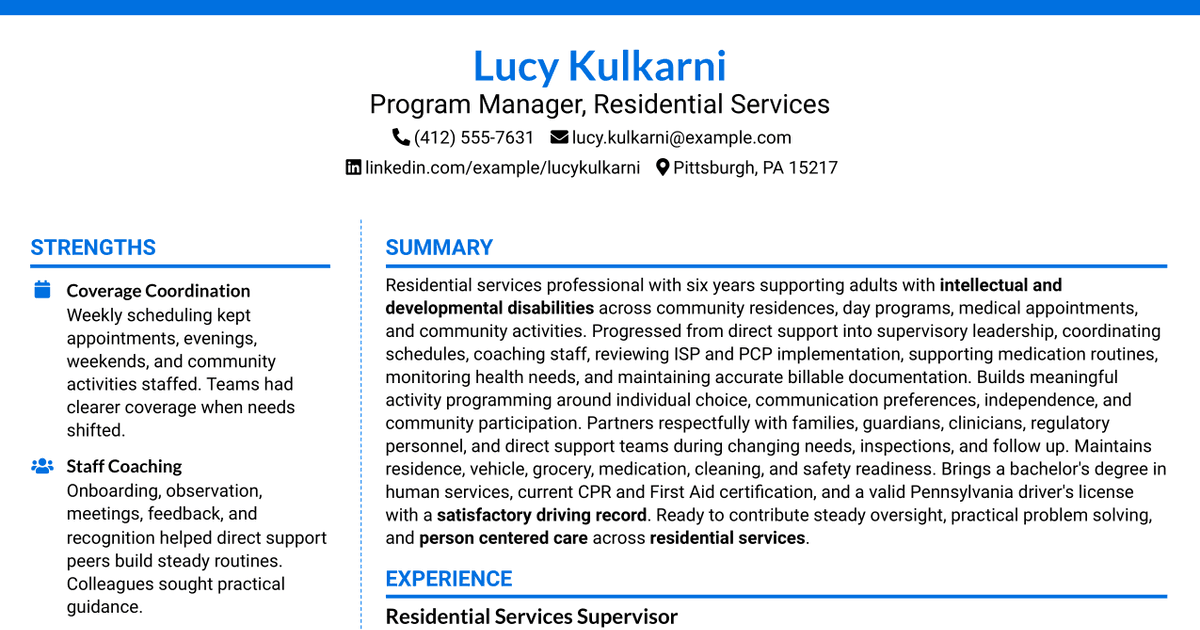 7 Program Manager - Residential Services Resume Templates with Example