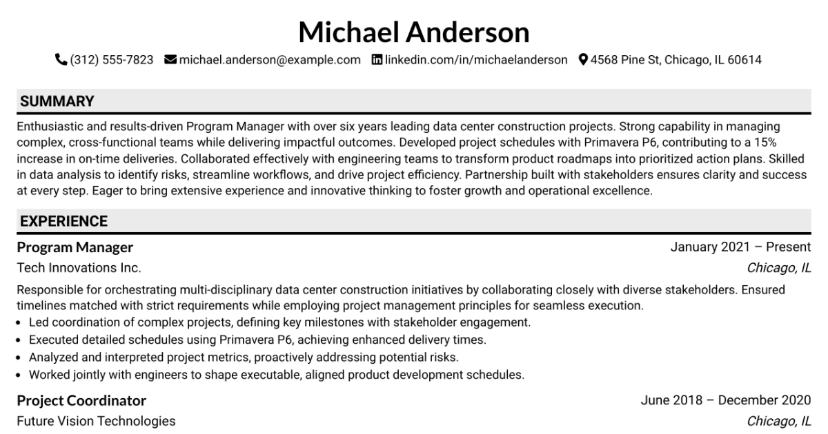 33 Program Manager Resume Templates with Example 2026 (ATS-Optimized)