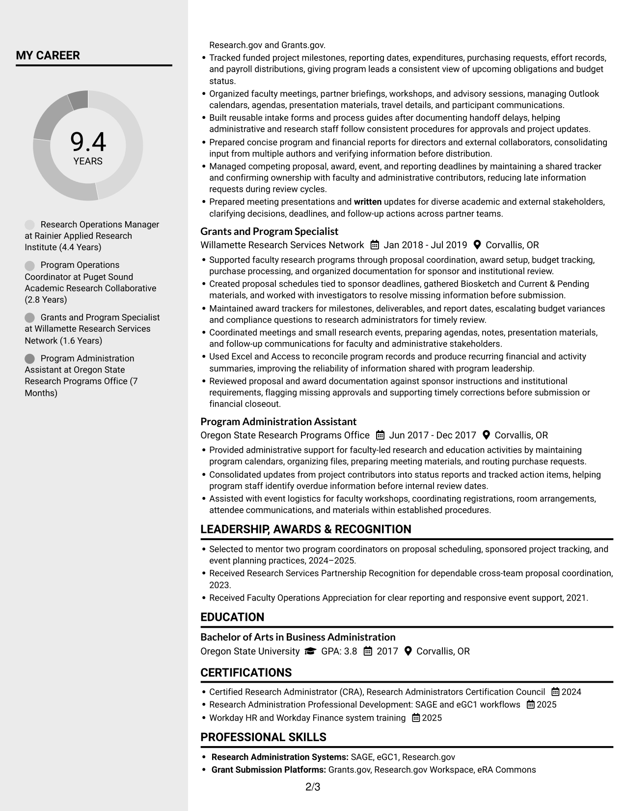 Resume example — page 2