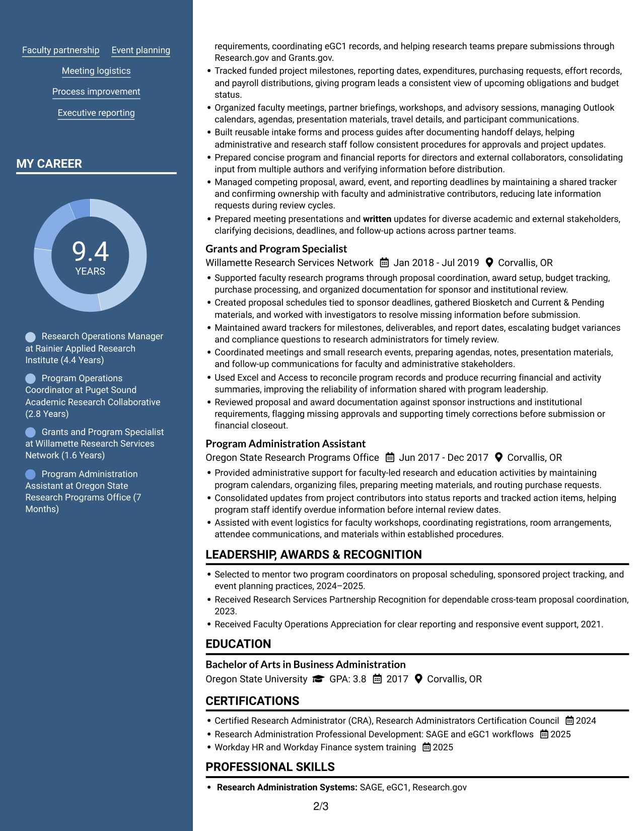 Resume example — page 2