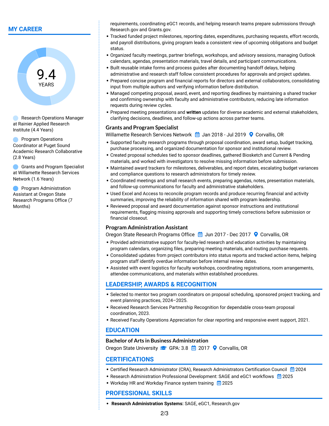 Resume example — page 2