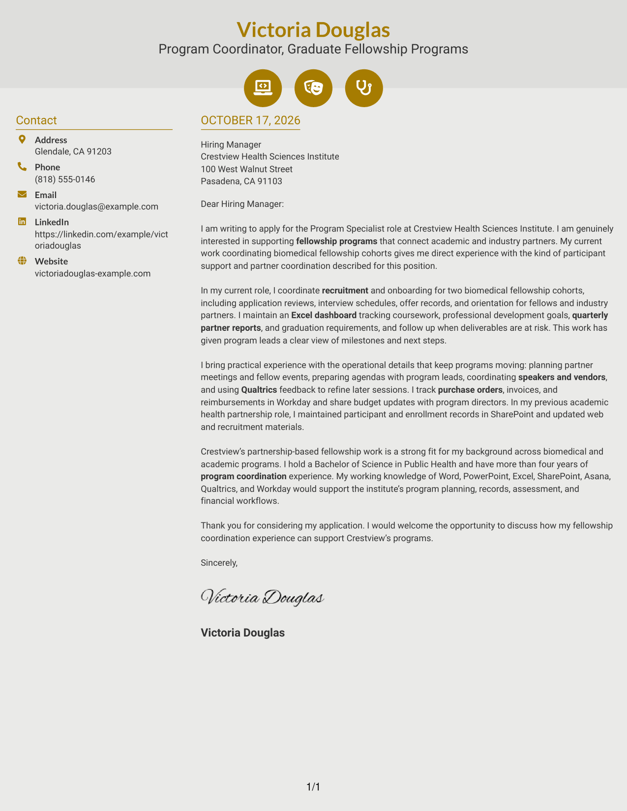 Cover letter example — page 1