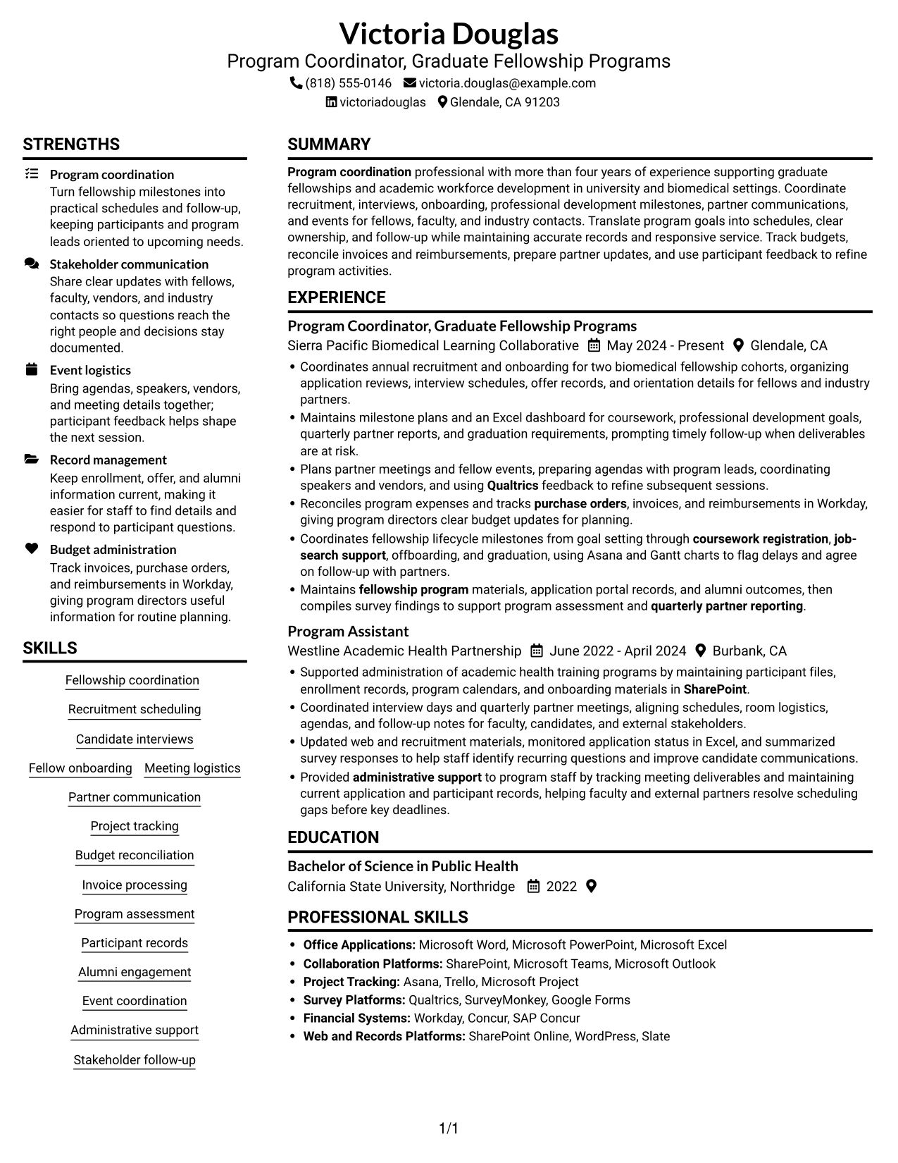 Resume example — page 1