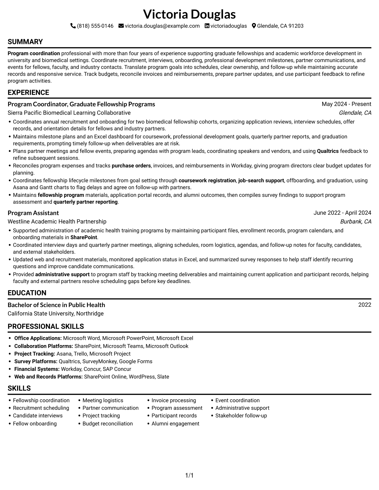 Resume example — page 1