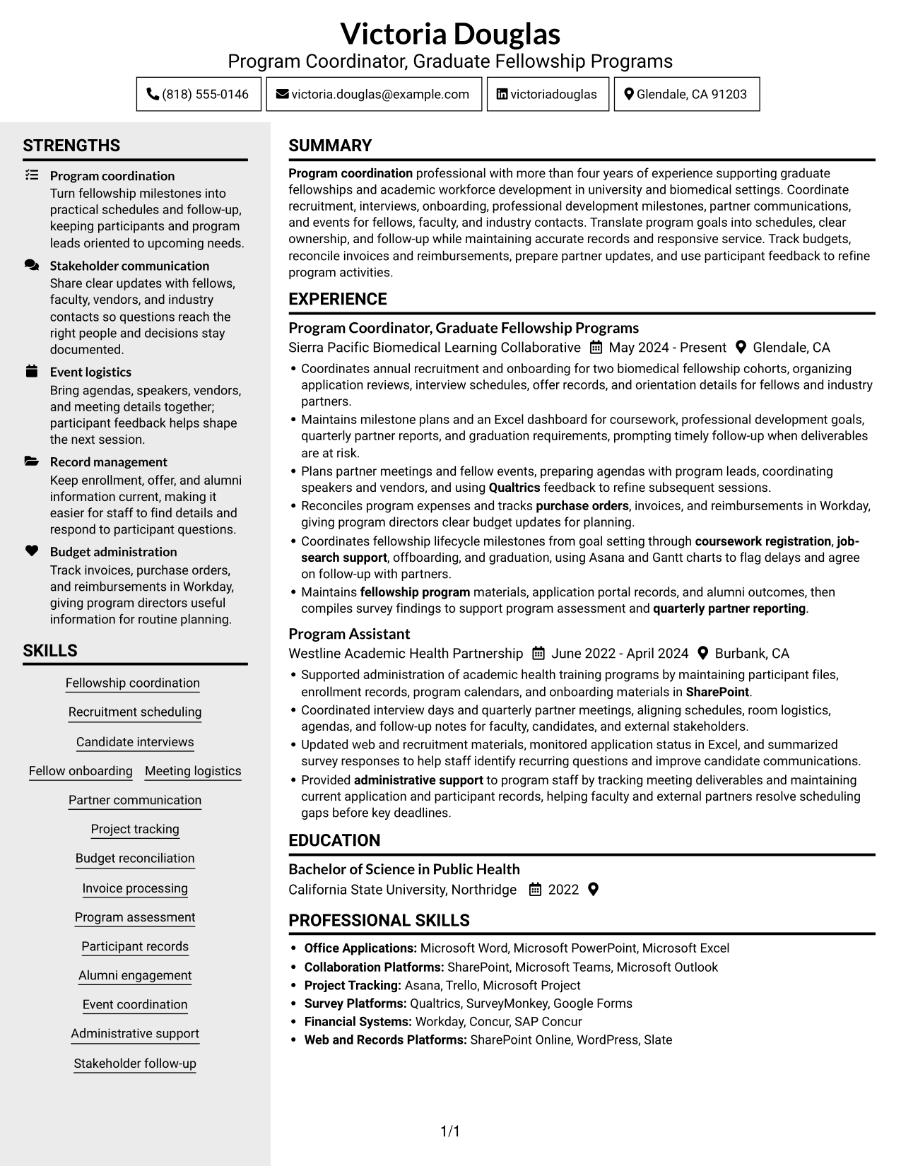 Resume example — page 1