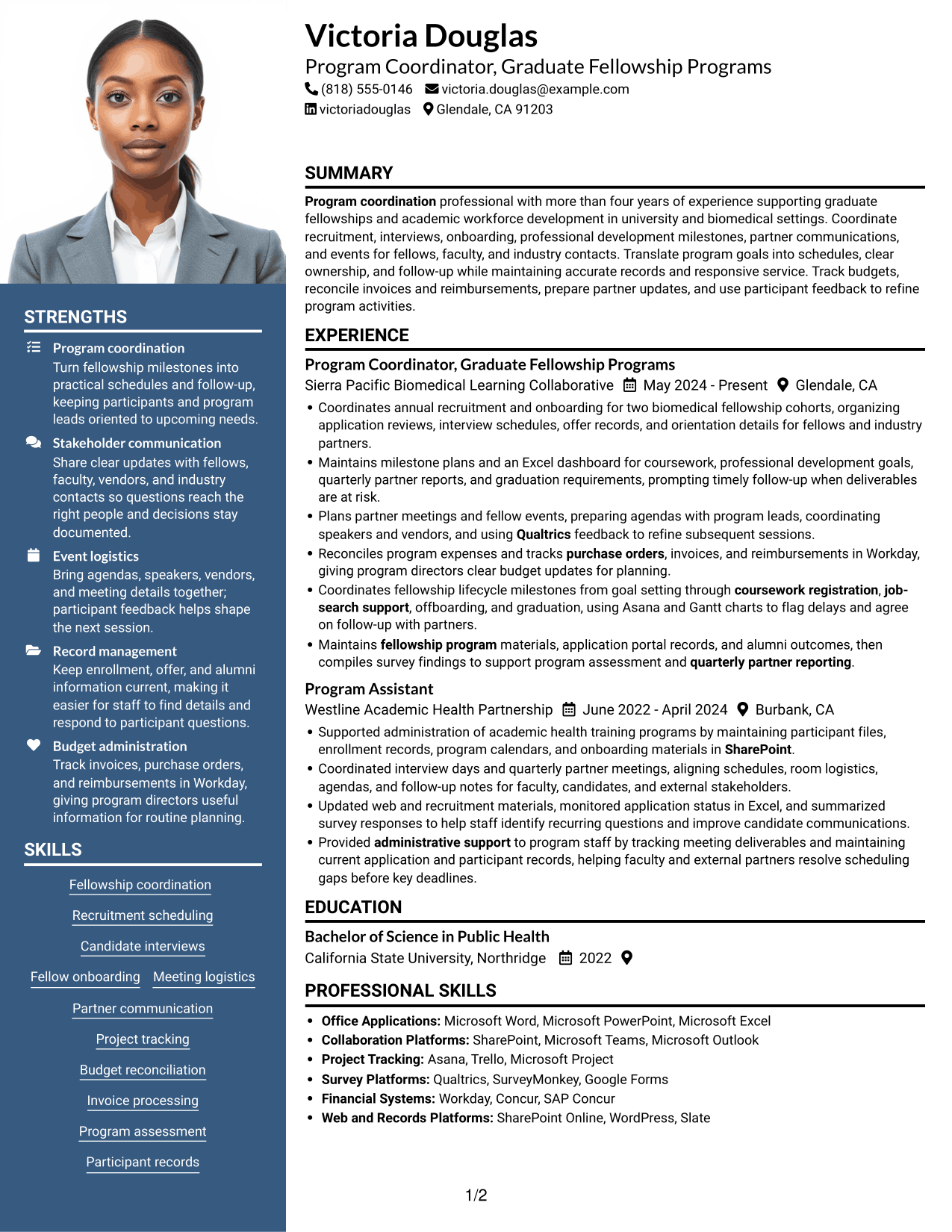 Resume example — page 1