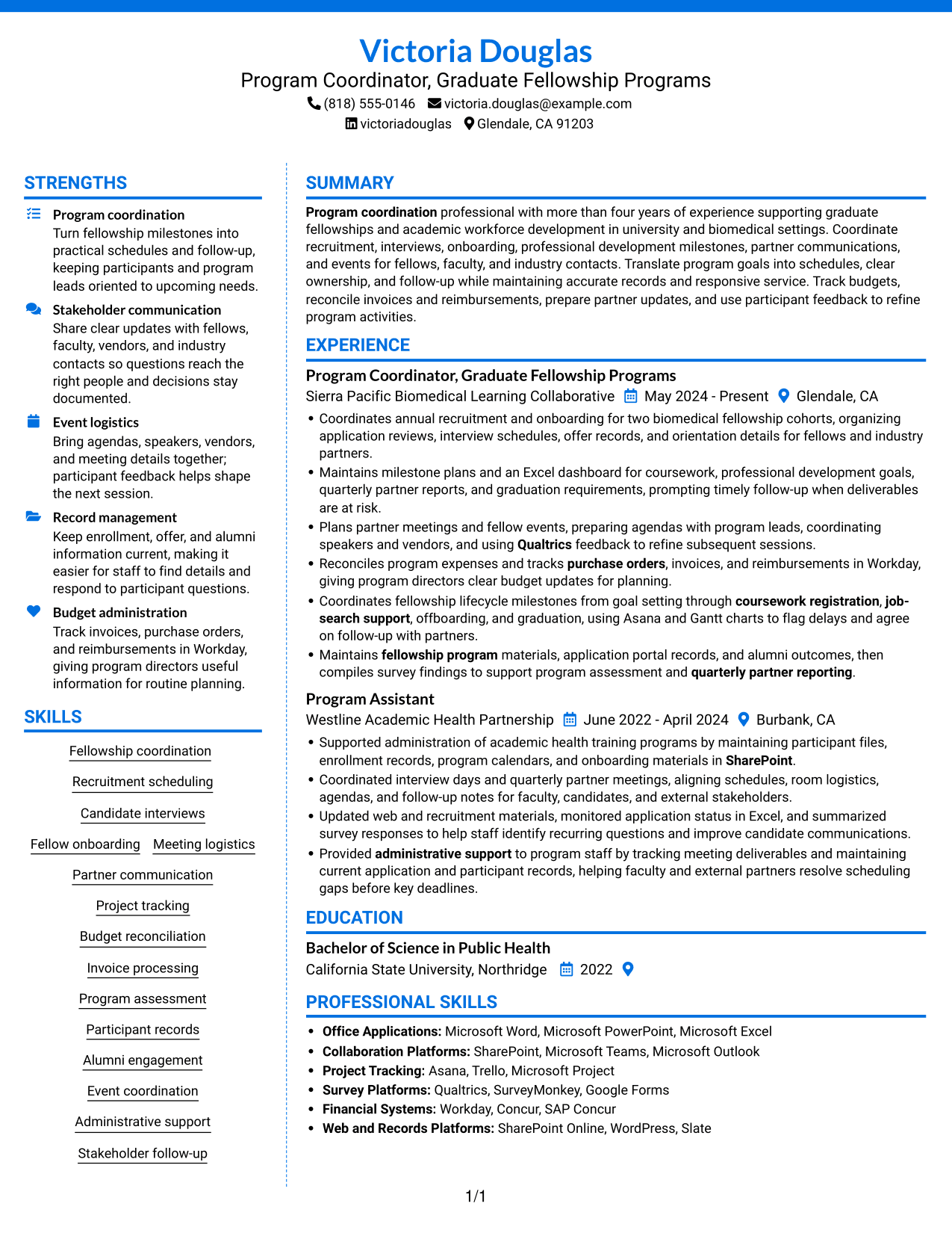 Resume example — page 1