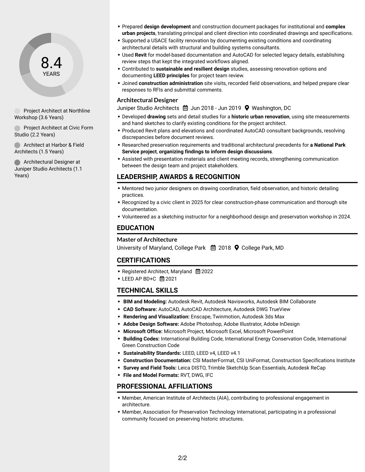 Resume example — page 2