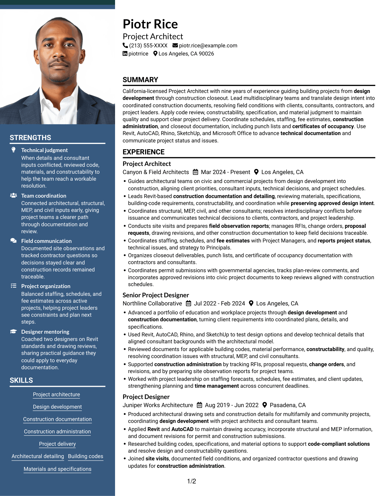 Resume example — page 1