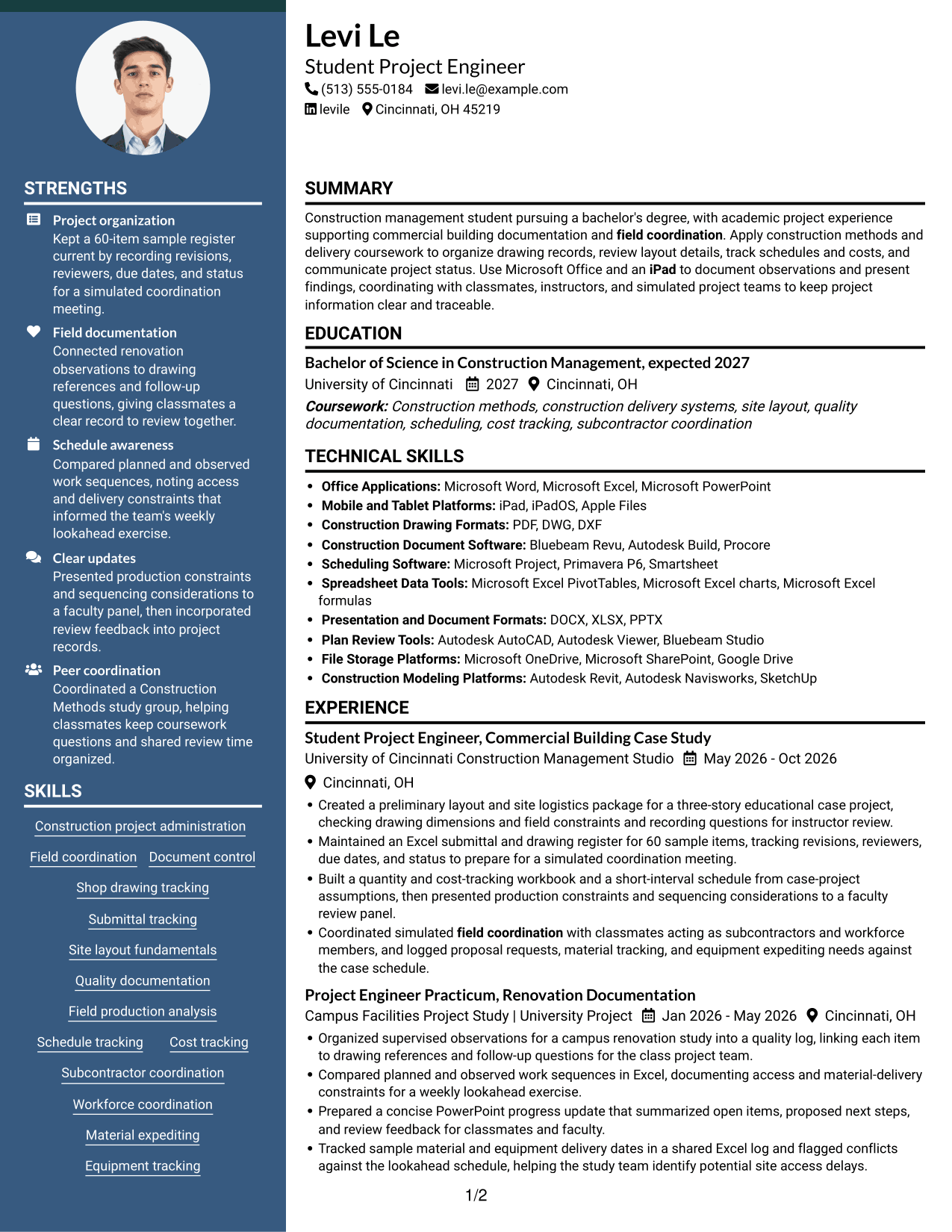 Resume example — page 1