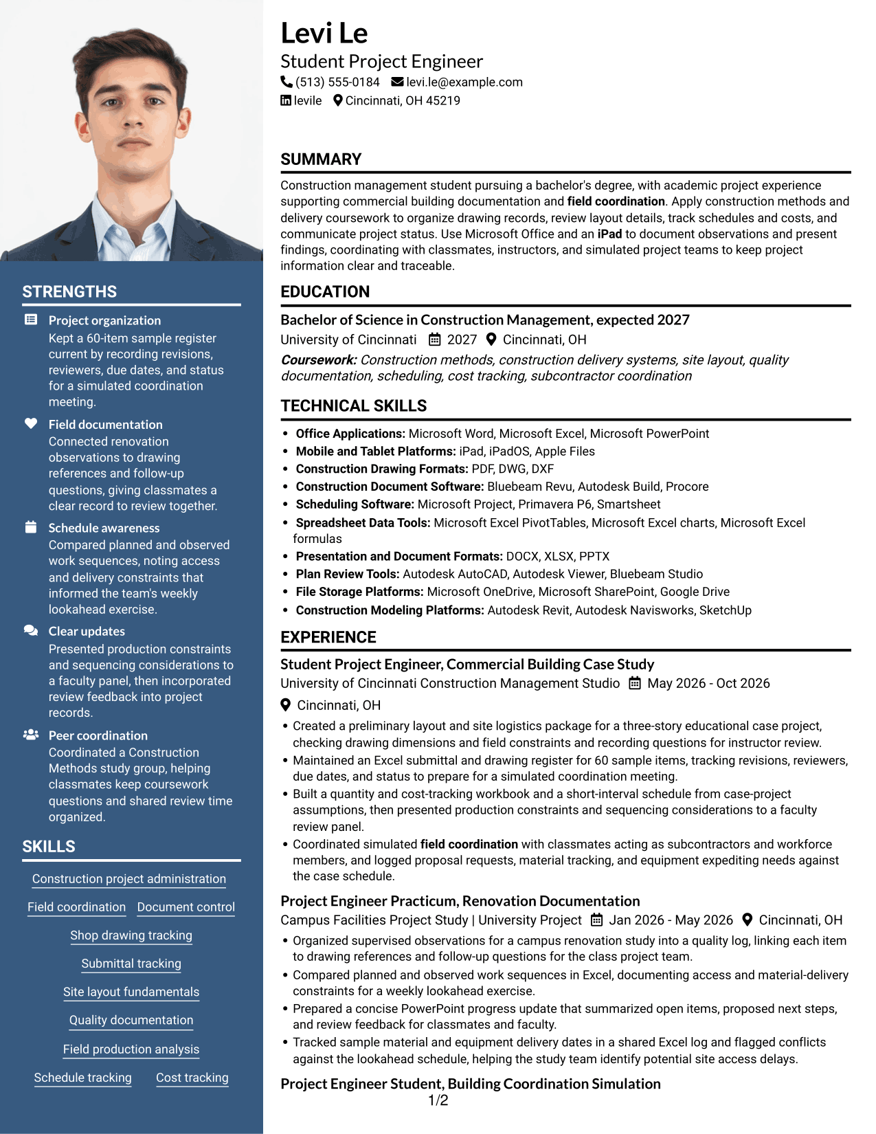 Resume example — page 1
