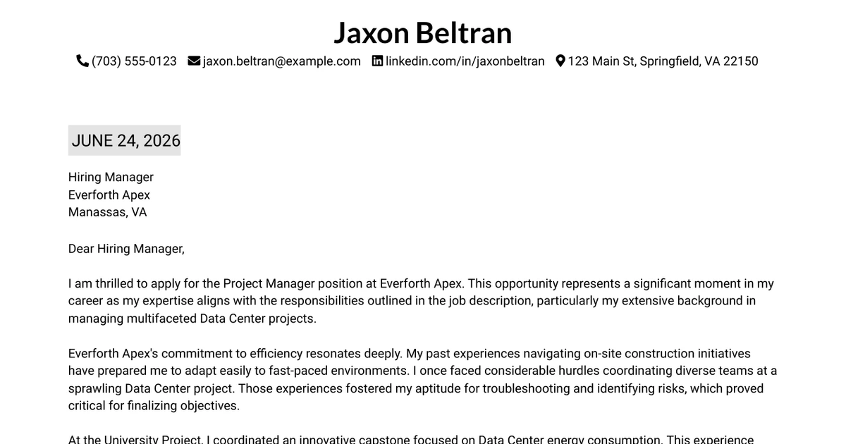 30+ Project/Program Manager Cover Letter Templates with Example 2026