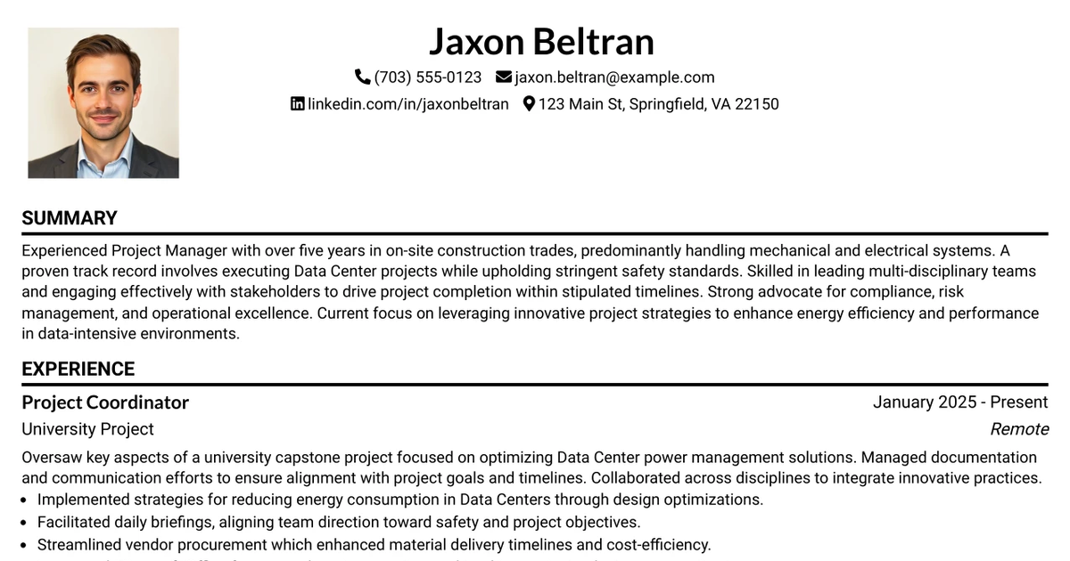 33 Project/Program Manager Resume Templates with Example 2026 (ATS-Optimized)