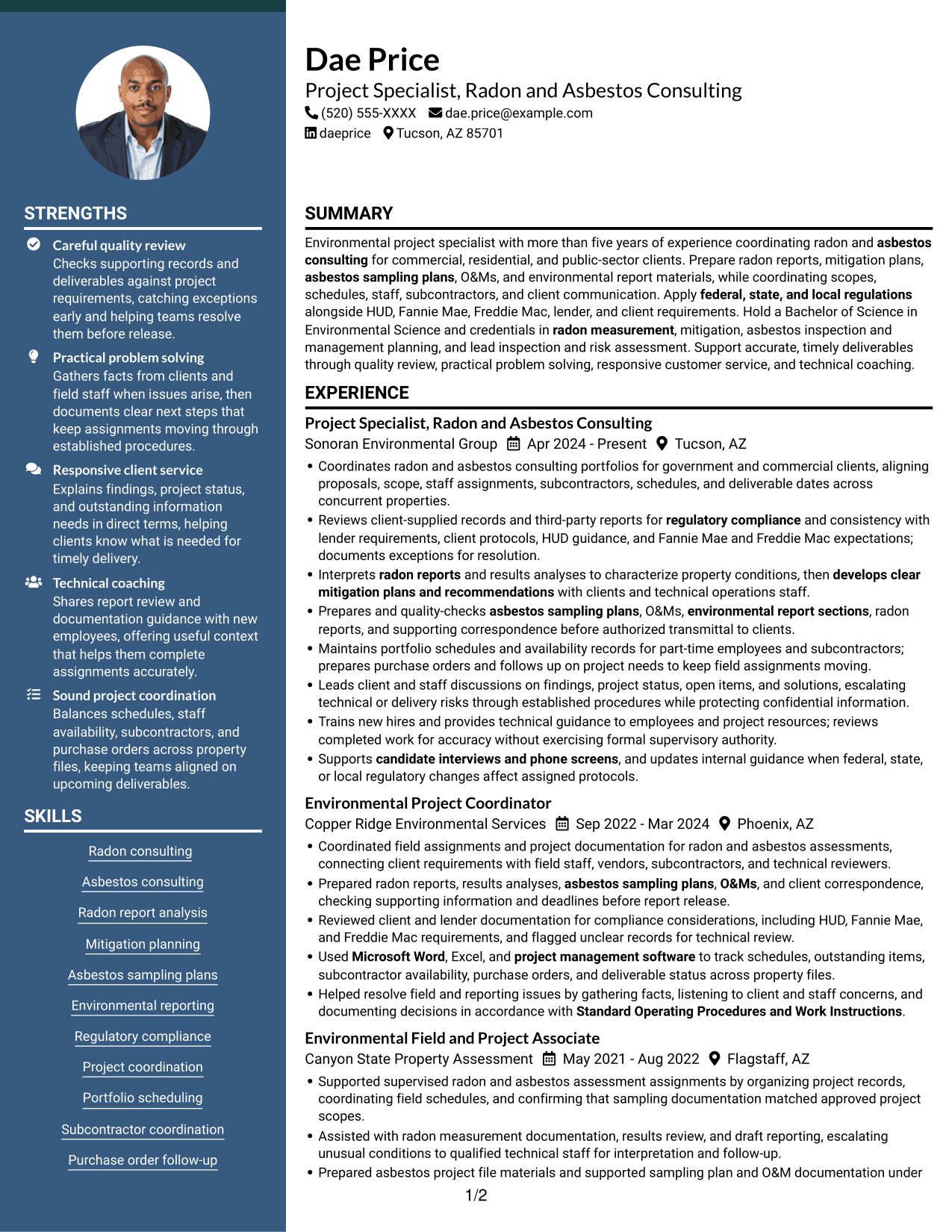 Resume example — page 1