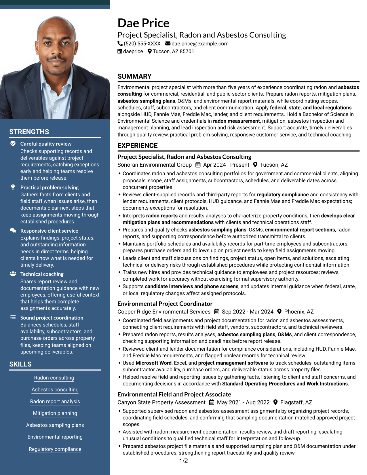 Resume example — page 1