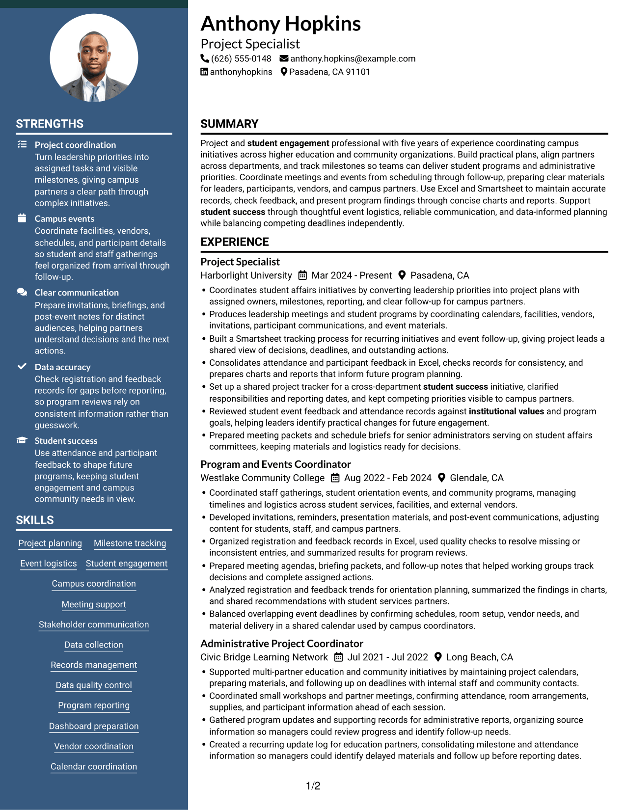 Resume example — page 1