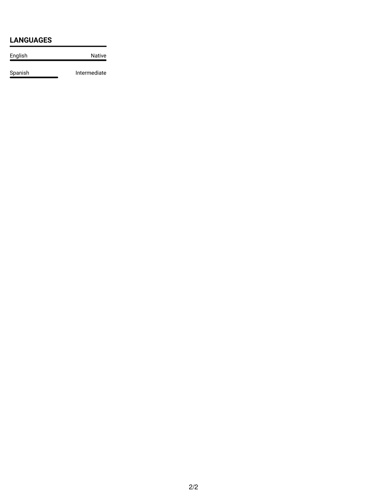 Resume example — page 2