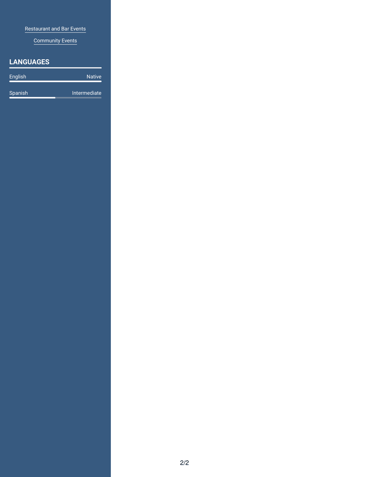 Resume example — page 2