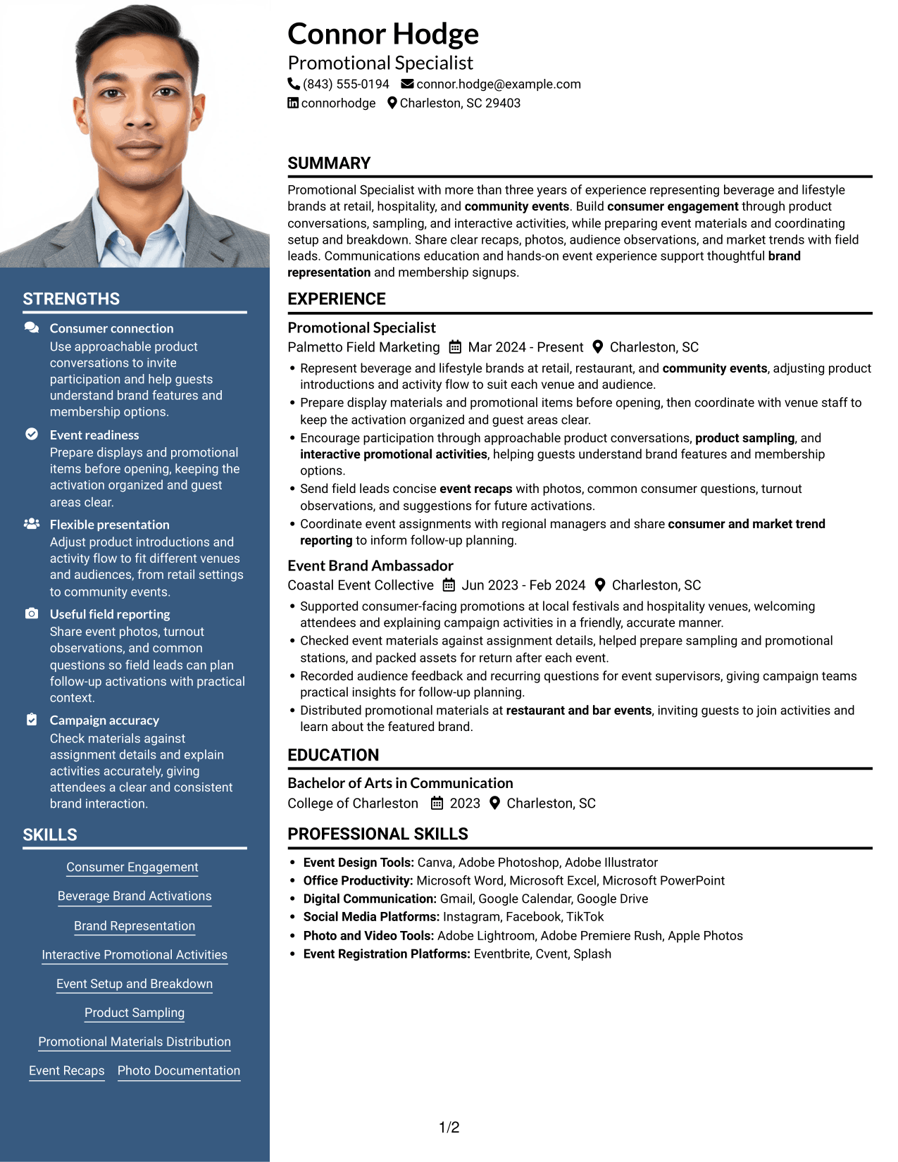Resume example — page 1