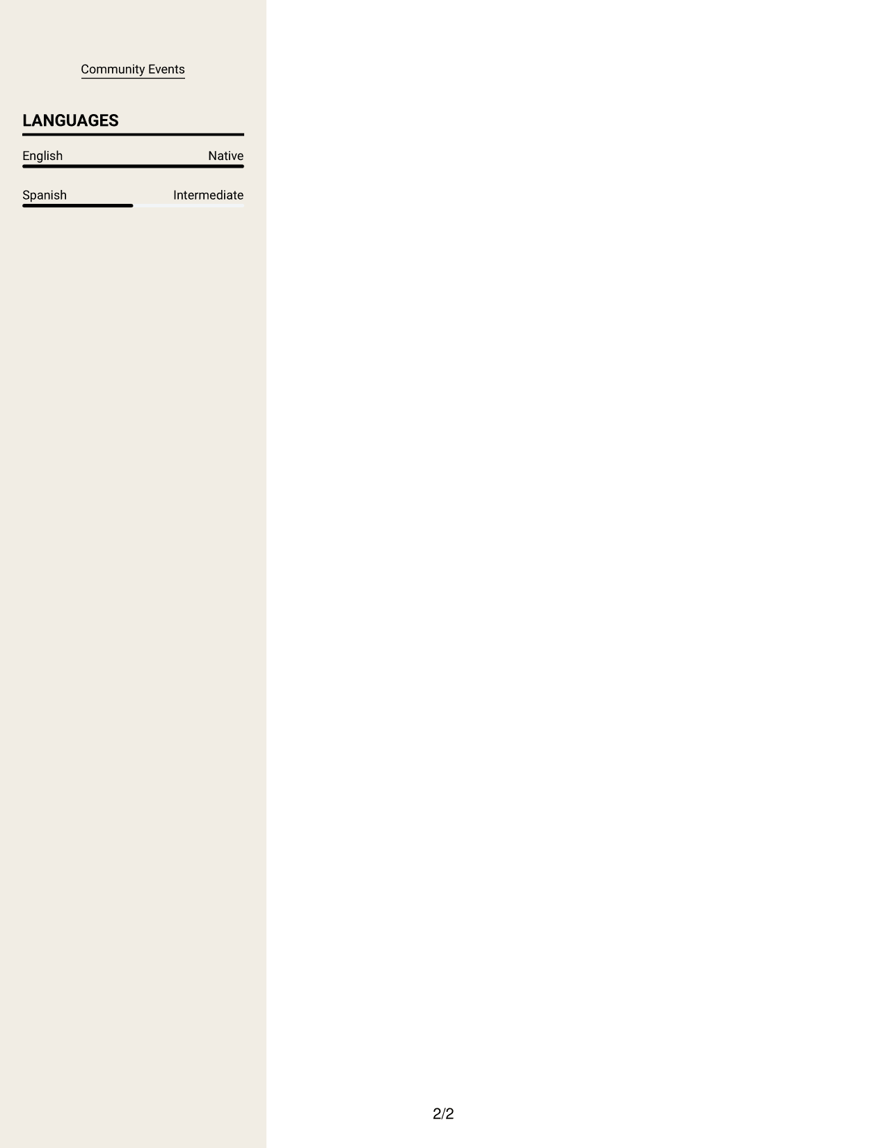 Resume example — page 2