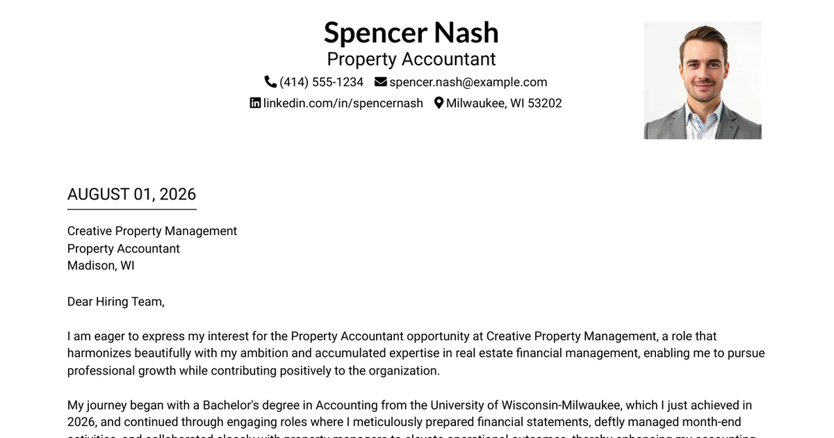 30+ Property Accountant Cover Letter Templates with Example 2026