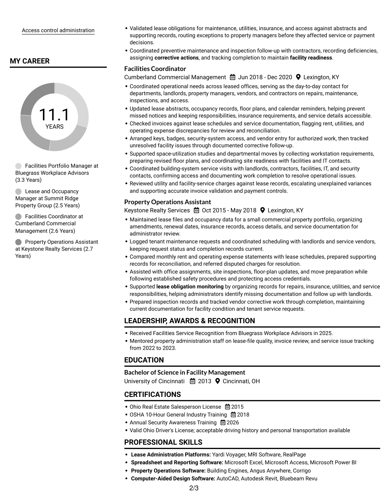 Resume example — page 2