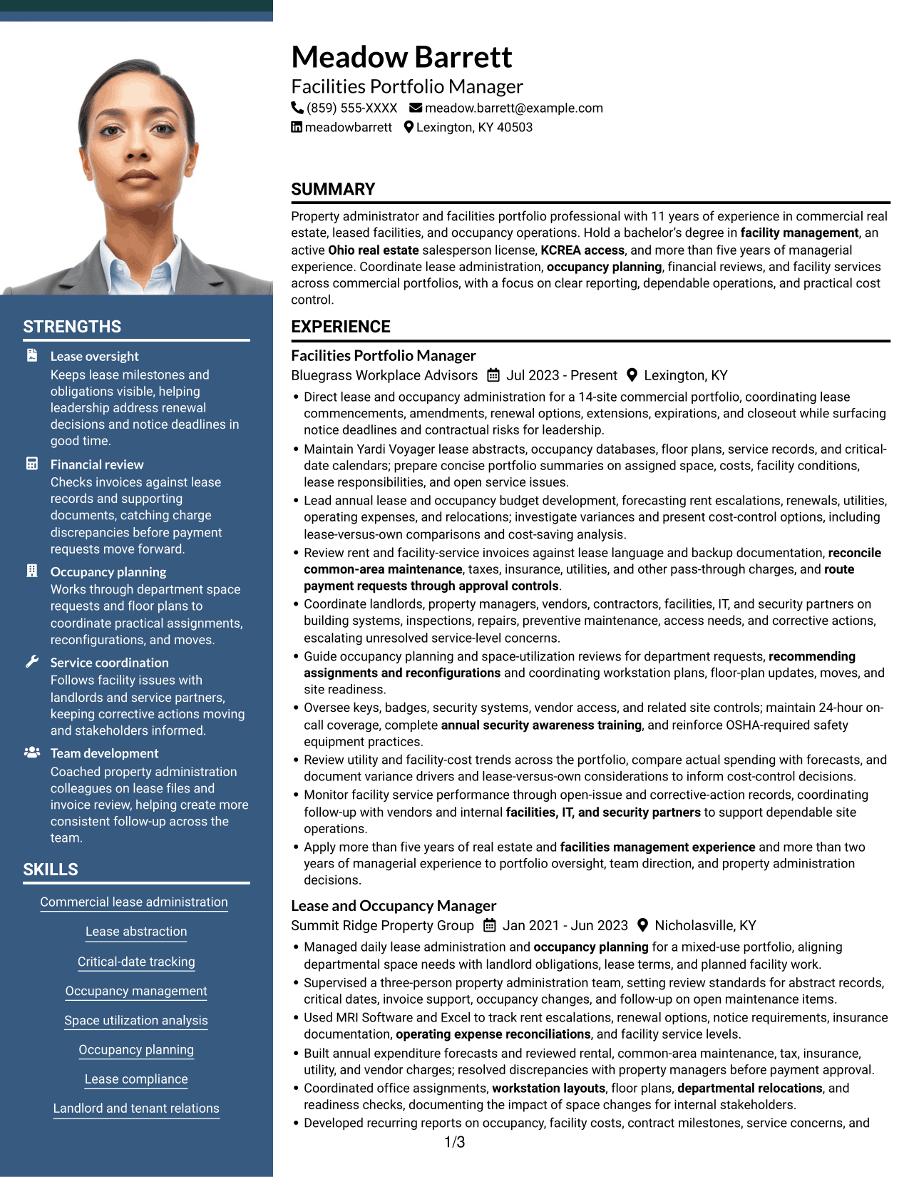 Resume example — page 1