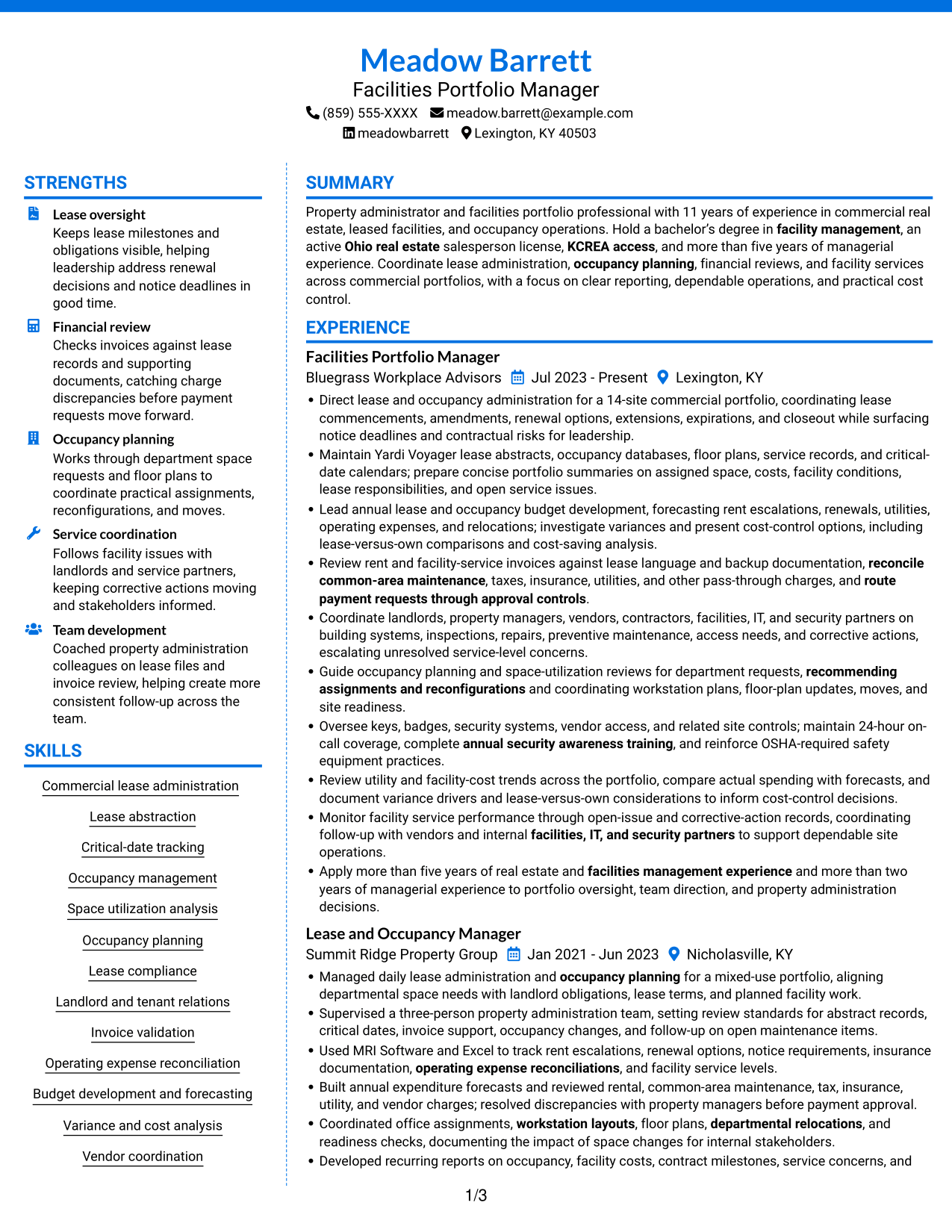 Resume example — page 1
