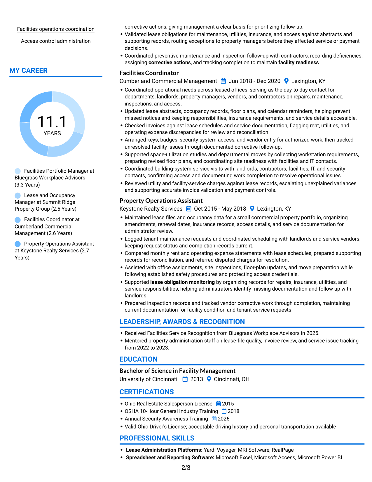 Resume example — page 2