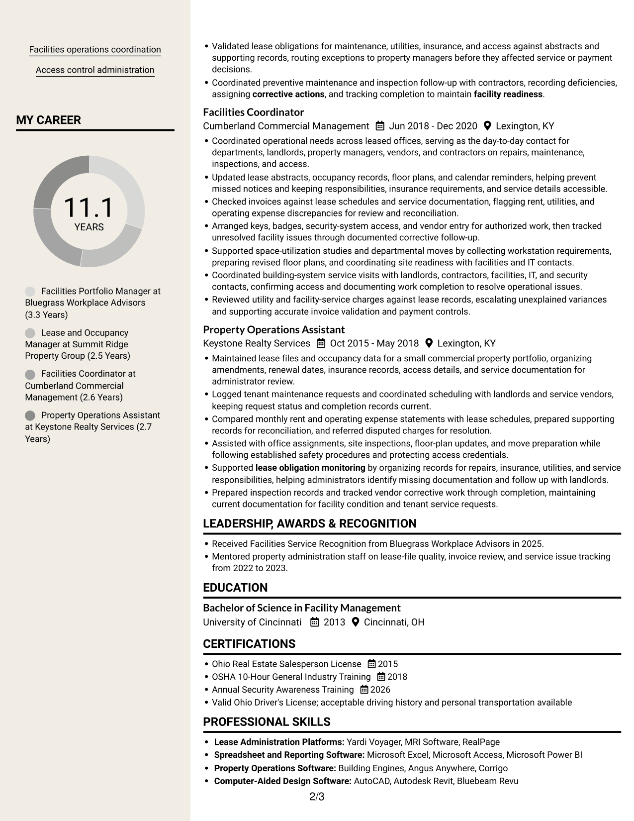 Resume example — page 2