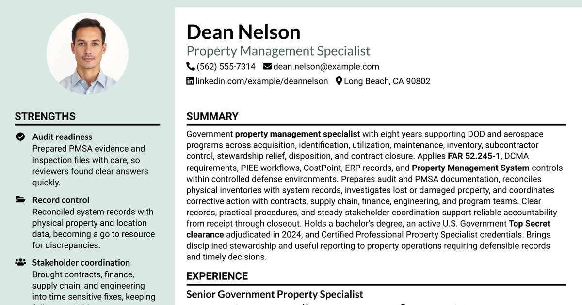 33 Property Management Specialist Resume Templates with Example
