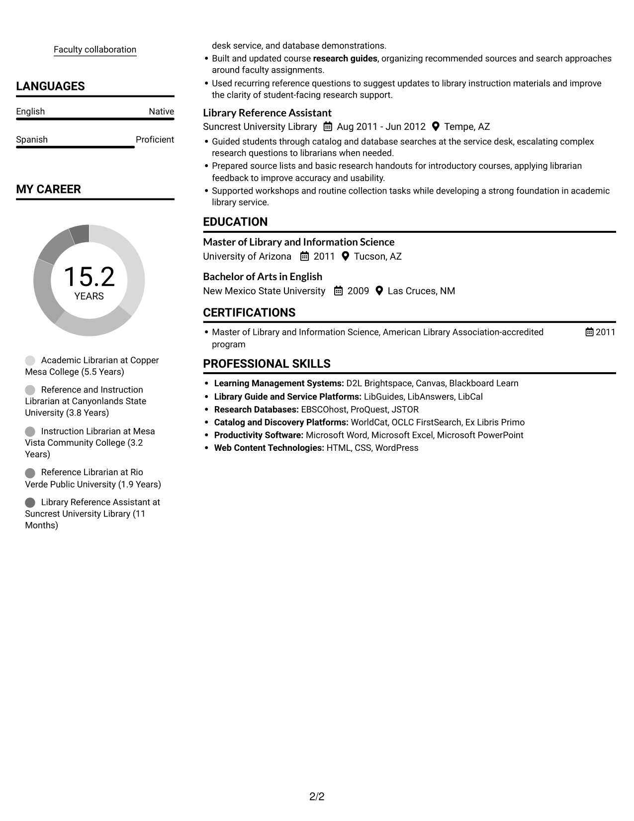 Resume example — page 2